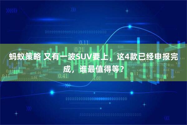 蚂蚁策略 又有一波SUV要上，这4款已经申报完成，谁最值得等？